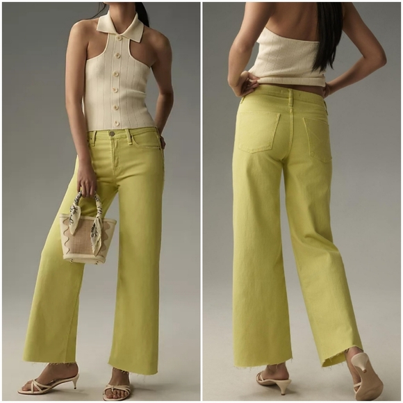 Anthropologie, Hudson Limelight Rosie High Rise Wide Leg Ankle Jeans, Size 32 - Picture 1 of 11
